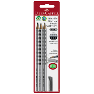 Crayons graphite Grip 2001 HB par 3 + gomme