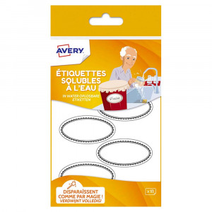 Etiquettes solubles ovales 29 x 55 mm - 18 pcs