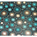 Papier Indien 50 x 70 cm 120 g/m² Artifices Noir, Turquoise & Or