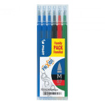 Recharge pour stylo effaçable Frixion Pointe moyenne 3 x bleu + noir + rouge + vert