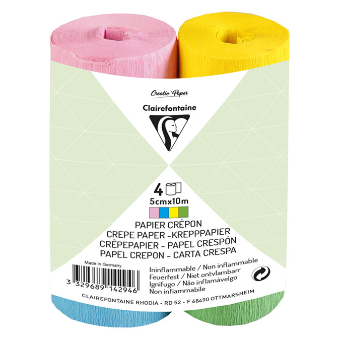 Bandes de papier crepon ignifuge Assortiment Printanier 5 cm x 10 m 4 pcs Rougier Ple Montpellier