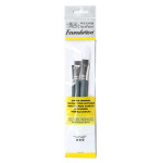 Pinceau synthétique blanc Plat Foundation 3 pcs