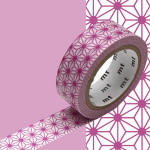 Masking Tape 1P Asanoha wakamurasaki 15 mm x 7 m