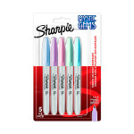 Marqueur Permanent Pointe Fine 5 Couleurs Pastel - Sharpie